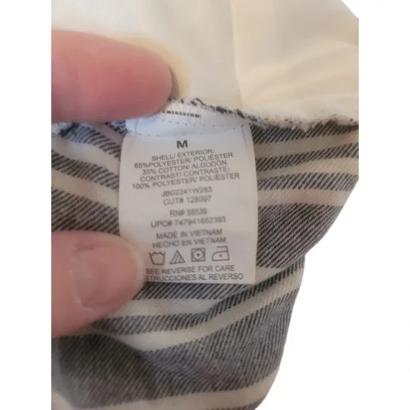 Womens Hickory Stripe Sweetheart Spaghetti Strap Babydoll Mini Dress Size M - Picture 4 of 6